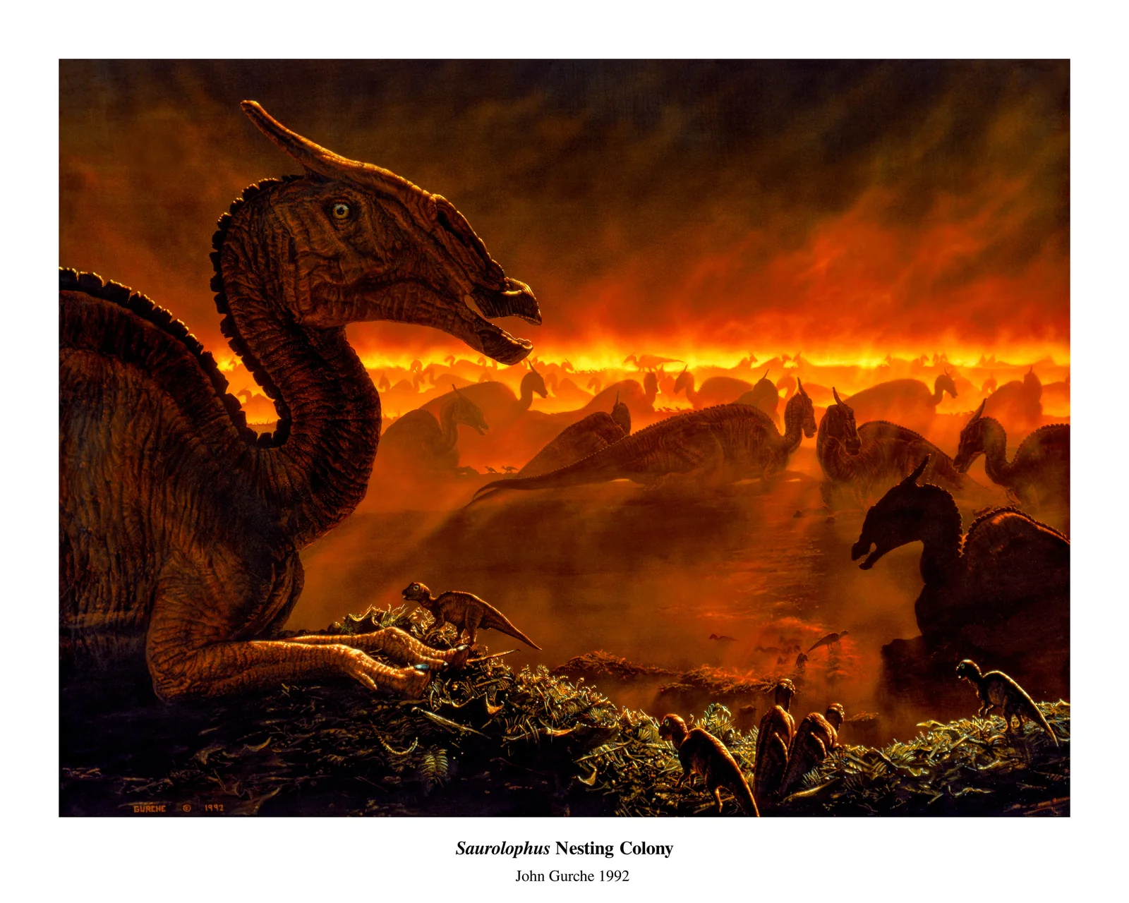 The printed sheet, showing the full poster with its border and caption.